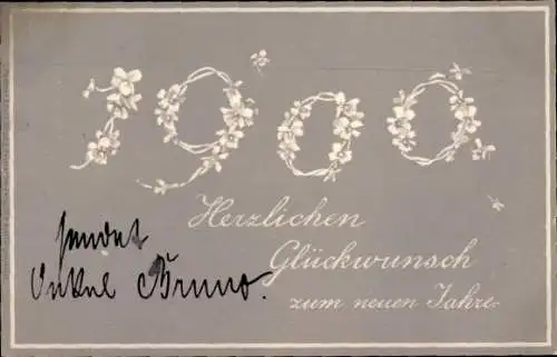 Ak Glückwunsch Neujahr, Jahreszahl 1900