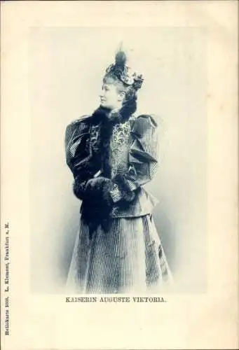 Ak Kaiserin Auguste Viktoria von Preußen, Kleid, Hut