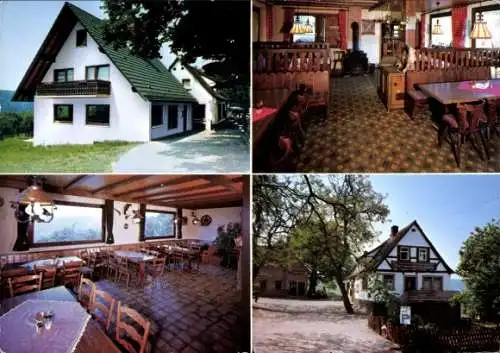 Ak Krausenbach Dammbach im Spessart, Gaststätte Oberschnorrhof, Gastraum