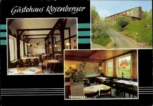 Ak Hessenthal Mespelbrunn im Spessart, Gästehaus Rosenberger, Speisesaal, Jägerzimmer