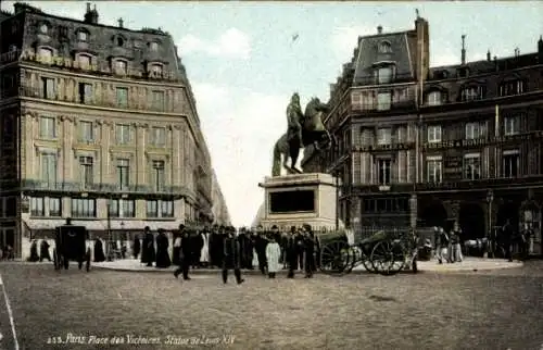 Ak Bourse de Paris II, Place des Victoires, Statue von Ludwig XIV