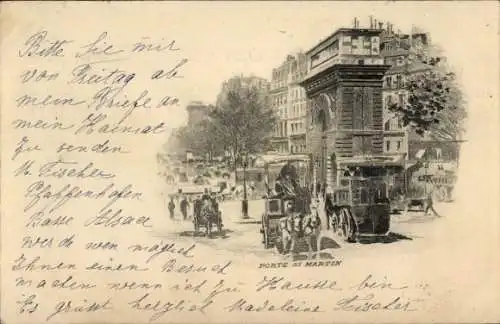 Künstler Ak Paris IV, Porte St. Martin