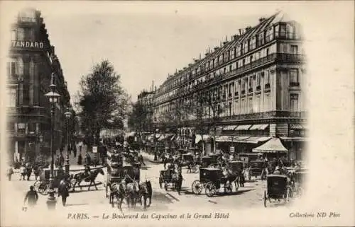 Ak Paris IX, Boulevard des Capucines, Grand Hotel