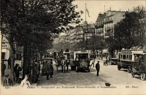 Ak Bourse de Paris II, Boulevard de Bonne Nouvelle und Poissonniere