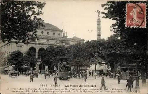 Ak Paris I. Arrondissement Louvre, La Place du Châtelet