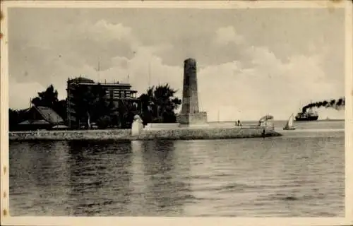Ak Port Tewfik Suez Port Ägypten, Kriegerdenkmal