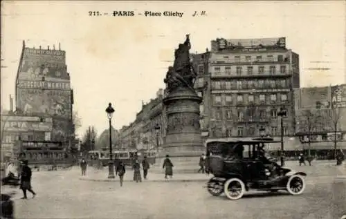 Ak Paris VIIIe Élysée, Place Clichy