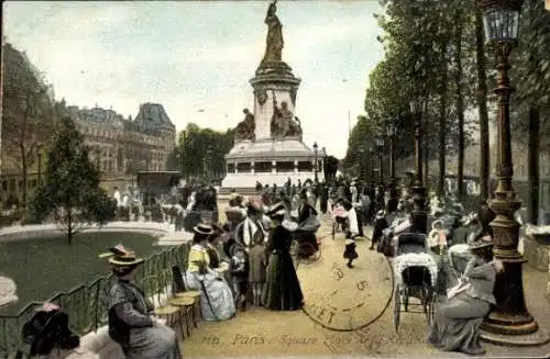 Ak Paris VIIIe Élysée, Square Place de la République