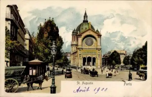 Ak Paris VIIIe Élysée, Kirche Saint-Augustin