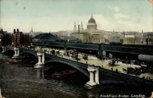 AK London City England, Blackfriars-Bridge