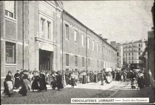 Ak Paris XIII, Chocolaterie Lombart, Sortie des Femmes