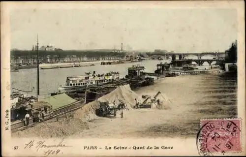 Ak Paris XIII., Quai de la Gare, Seine