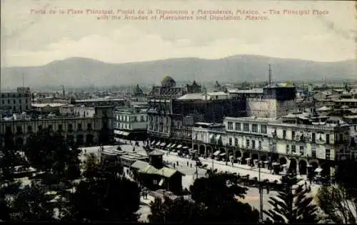 Ak Mexiko Stadt, Plaza Principal, Diputacion y Mercaderes
