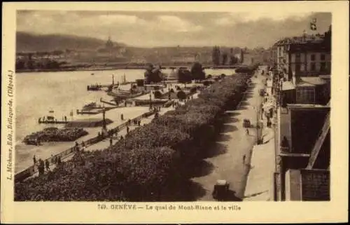 Ak Genève Genf Schweiz, Promenade