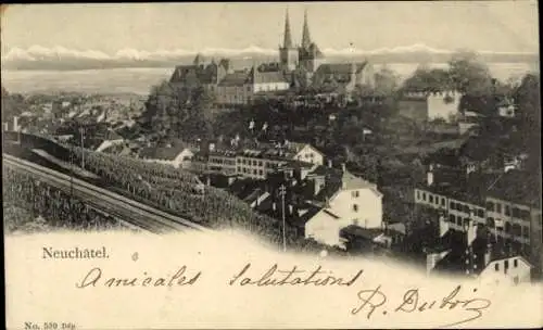 Ak Neuchâtel Neuenburg Stadt, Totale