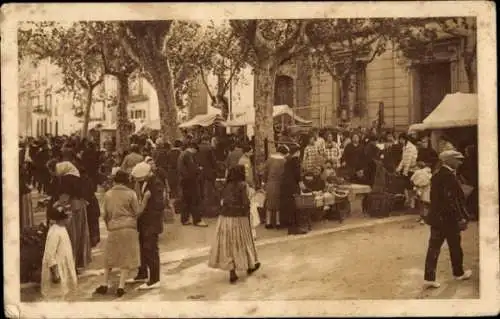 Ak Costa Brava Katalonien, Marktleben