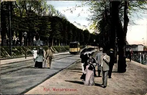 Ak Kiel, Wasserstraße, Straßenbahn