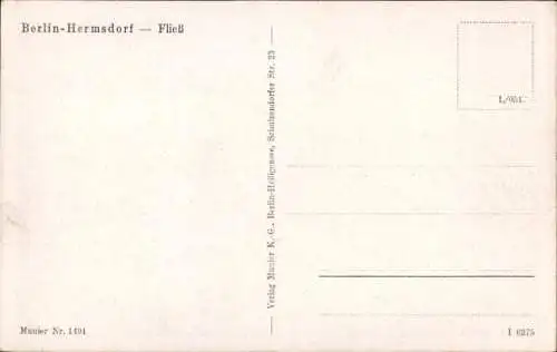 Ak Berlin Reinickendorf Hermsdorf, Teilansicht, Am Fließ