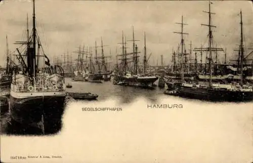 Ak Hamburg, Segelschiffhafen