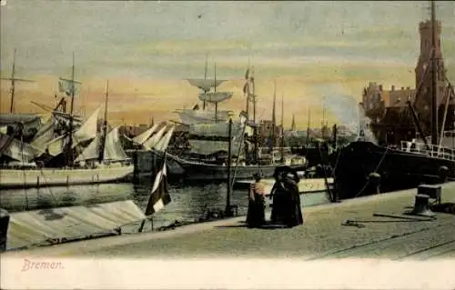 Ak Hansestadt Bremen, Hafen