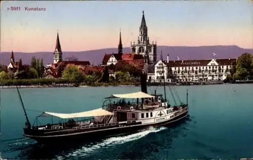 Ak Konstanz am Bodensee, Dampfer