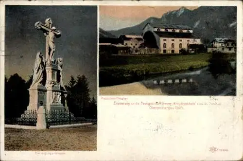 Ak Oberammergau in Oberbayern, Kreuzigungsgruppe