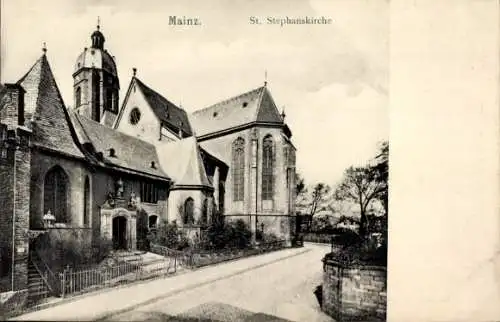 Ak Mainz am Rhein, St. Stephanskirche