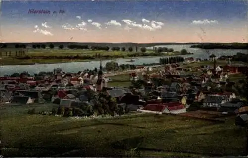 Ak Nierstein am Rhein, Panorama