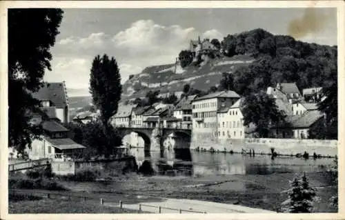Ak Bad Kreuznach, Blick zur Kauzenburg, Brücke