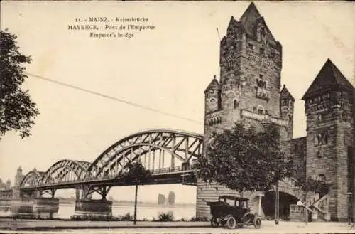 Ak Mainz am Rhein, Kaiserbrücke