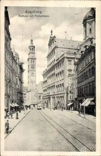 Ak Augsburg in Schwaben, Rathaus, Perlachturm