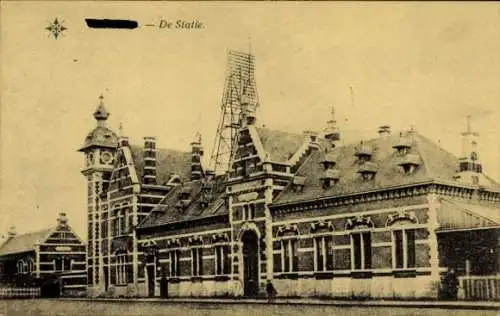 Ak Harelbeke Westflandern, Bahnhof