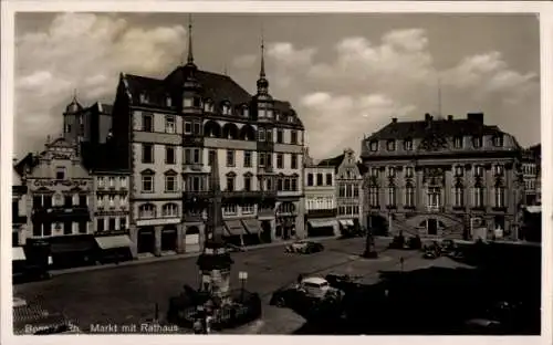 Ak Bonn am Rhein, Markt, Rathaus, Denkmal