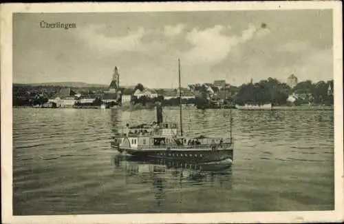 Ak Überlingen am Bodensee, Dampfschiff, Teilansicht