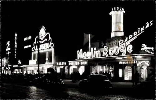 Ak Hamburg Mitte St. Pauli, Reeperbahn bei Nacht