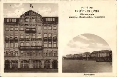 Ak Hamburg Mitte St. Georg, Hotel Phönix, Kirchenallee, Alsterdamm