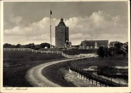 Ak Insel Neuwerk, Teilansicht, Turm