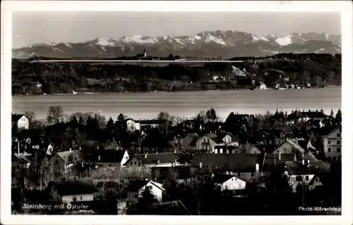 Ak Starnberg in Oberbayern, Panorama mit Ostufer