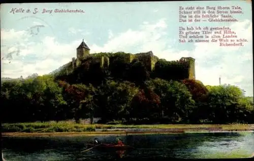 Ak Giebichenstein Halle an der Saale, Burg, Gedicht