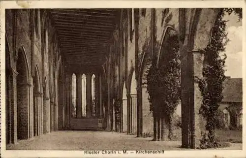 Ak Chorin in der Mark, Kloster Chorin, Kirchenschiff