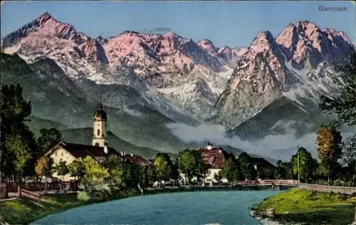 Ak Garmisch Partenkirchen in Oberbayern, Panorama