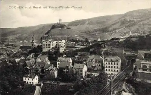 Ak Cochem a.d. Mosel, Gesamtansicht, Kaiser Wilhelm Tunnel