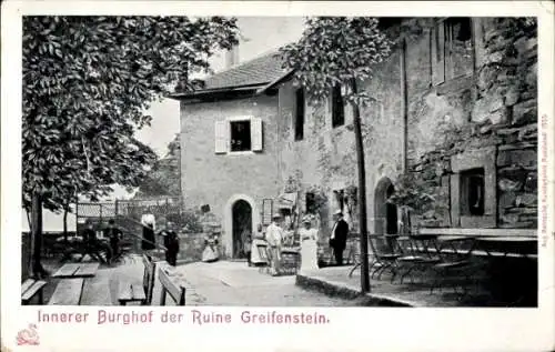 Ak Bad Blankenburg in Thüringen, Burg Greifenstein, Ruine, Innerer Burghof