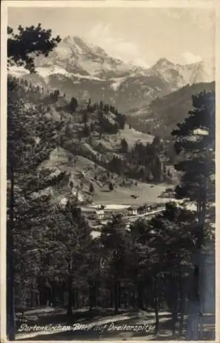 Ak Garmisch Partenkirchen in Oberbayern, Panorama, Dreitorspitze