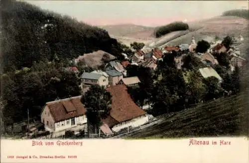 Ak Altenau Clausthal Zellerfeld im Oberharz, Blick vom Glockenberg, Panorama