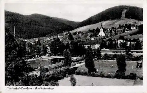 Ak Lautenthal Langelsheim im Oberharz, Freibadanlage