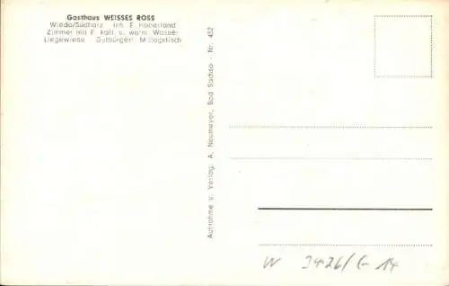 Ak Wieda Walkenried Harz, Gasthaus weißes Roß