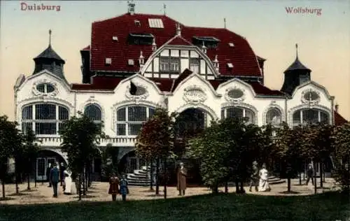 Ak Duisburg im Ruhrgebiet, Wolfsburg, Außenansicht