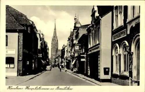 Ak Kevelaer am Niederrhein, Hauptstraße und Basilika, Restauration