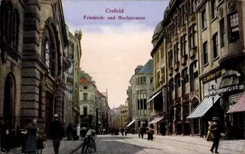 Ak Krefeld, Friedrichstraße, Hochstraße, Lichtspiele, Geschäfte